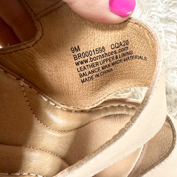 Born Wedge Espadrille Vachetta Leather Light Pink/Tan Women’s Size 9 - Picture 9 of 9